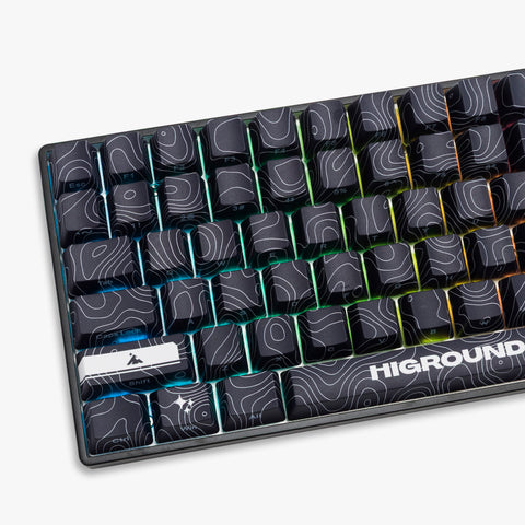 Left side of Higround Basecamp 96+ Keyboard - BLACKICE