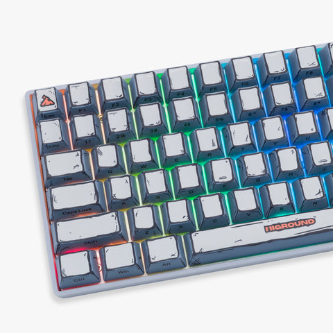Left side of Higround Basecamp 75+ Keyboard - CELSHADE GRAY