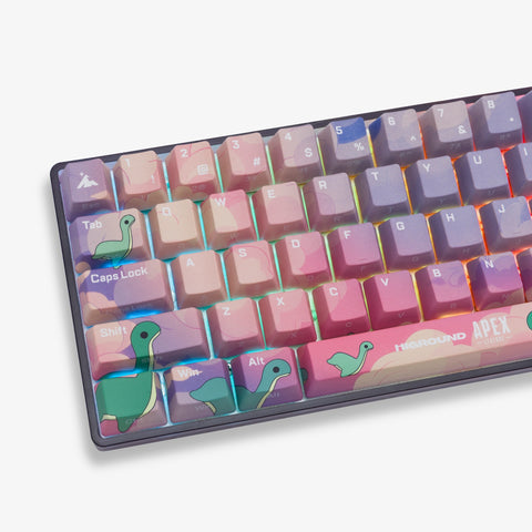 Left side of Apex Legends x HG Basecamp 65+ Keyboard - Nessie