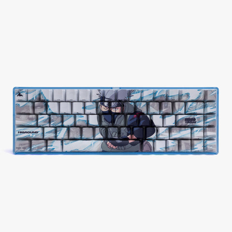 Naruto x Higround Kakashi keycaps on keyboard