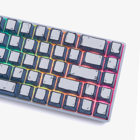 CELSHADE Base 65 Keyboard - GRAY (Milky Switch) right side with RGB