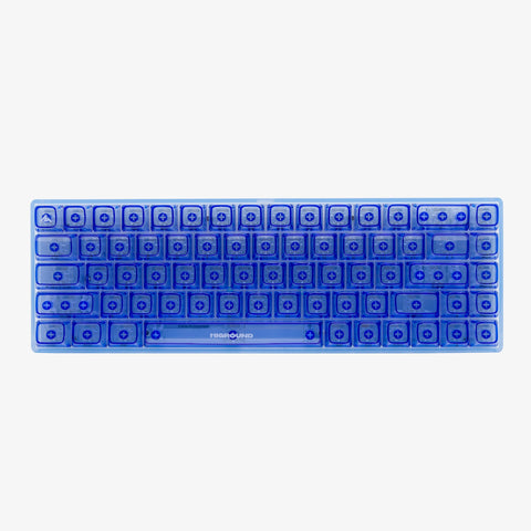 Front of CLEAR SAPPHIRE Base 65 Keyboard (Silent Glacier Switch)