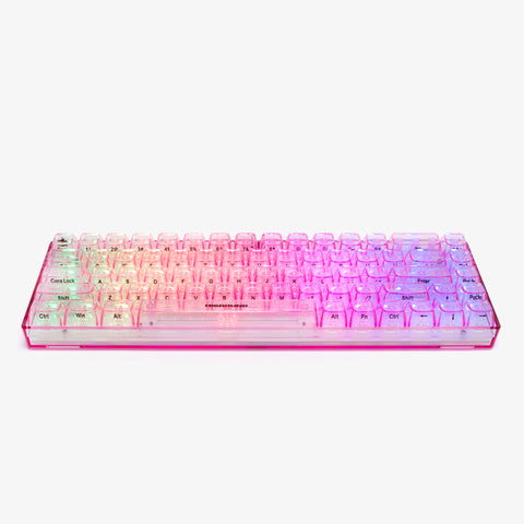 side of CLEAR ROSE QUARTZ Base 65 Keyboard (Silent Glacier Switch)