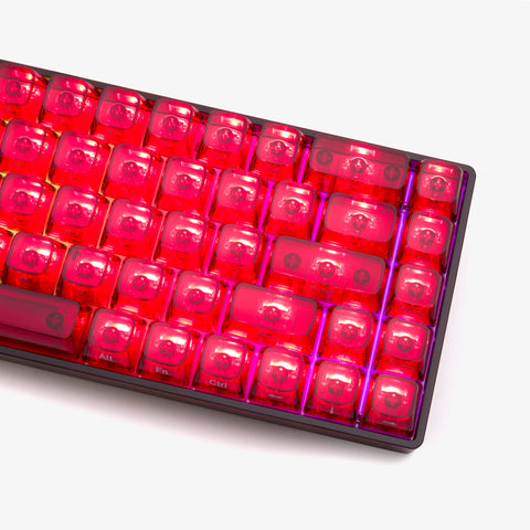 Right of CLEAR RUBY Base 65 Keyboard (Silent Glacier Switch)