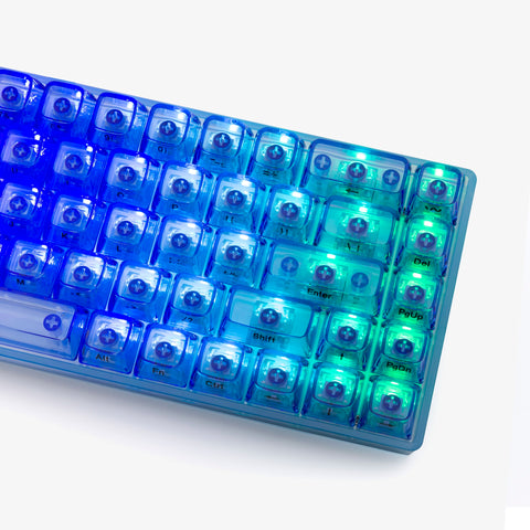 Right side of CLEAR SAPPHIRE Base 65 Keyboard (BW V2 Switch)