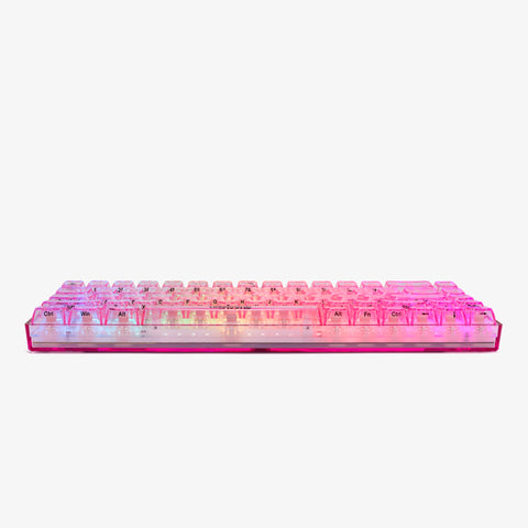 side of CLEAR ROSE QUARTZ Base 65 Keyboard (Honey V2 Switch)