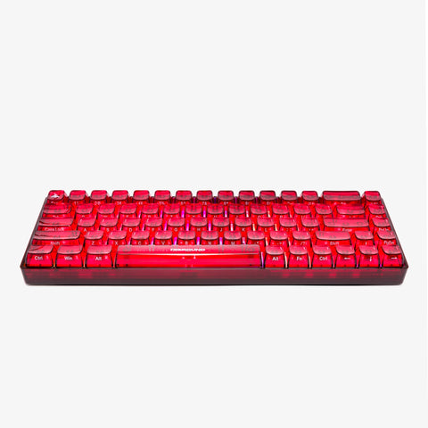 CLEAR RUBY Base 65 Keyboard (White Flame Switch)