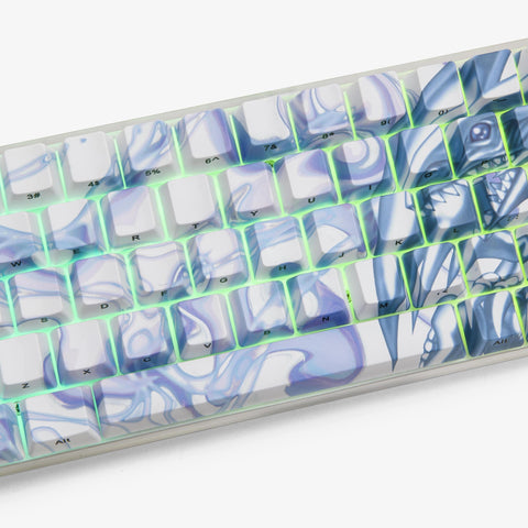 center detail on YGO x HG Performance Base 65 Keyboard - Blue Eyes White Dragon