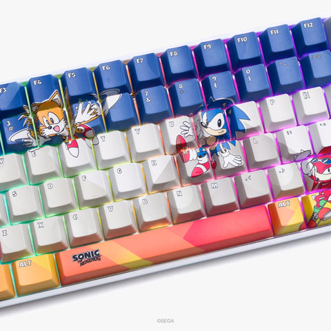 Center detail on Sega x Higround Basecamp 96+ Keyboard - Classic Sonic