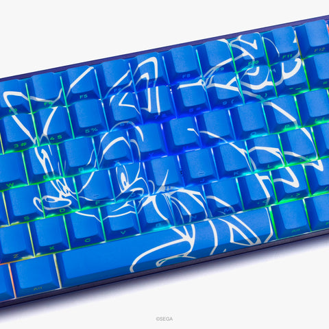 Center detail on Sega x Higround Basecamp 75+ Keyboard - Sonic CD