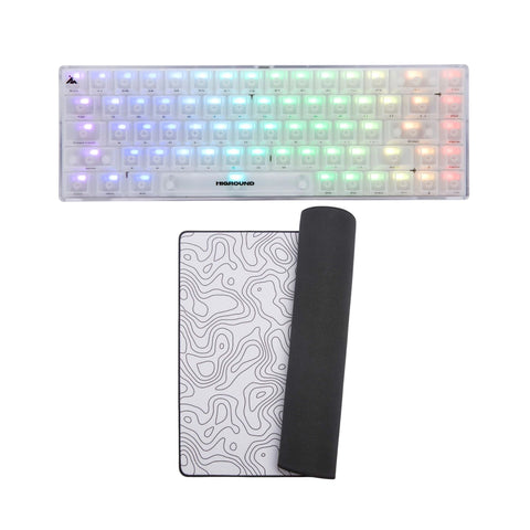 RGB lighting on Basecamp 65 OPAL (Silent Glacier) + Hybrid Large Mousepad - Snowstone