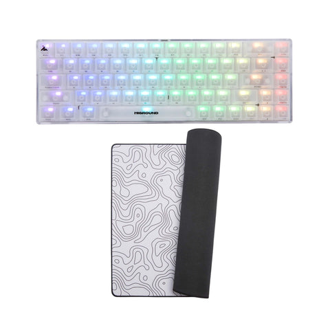 RGB lighting on Basecamp 65 OPAL (White Flame) + Hybrid Large Mousepad - Snowstone