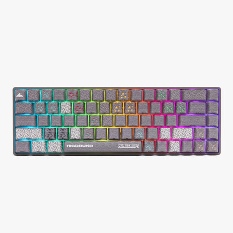 HIGROUND X MINECRAFT MINING WALL PERFORMANCE BASECAMP 65 KEYBOARD - FRONT WITH RGB