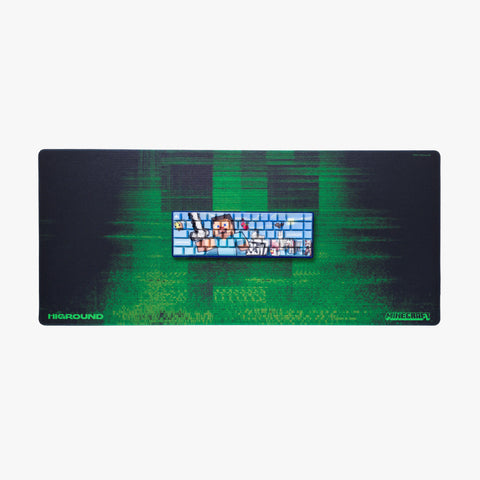 HIGROUND X MINECRAFT SPECTOGRAM MOUSEPAD - FRONT WITH STEVE & ANIMALS KEYBOARD ON TOP