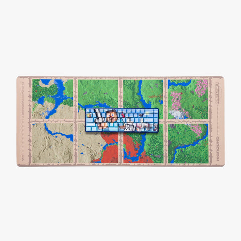 HIGROUND X MINECRAFT MAP MOUSEPAD - FRONT WITH STEVE & ANIMALS KEYBOARD ON TOP