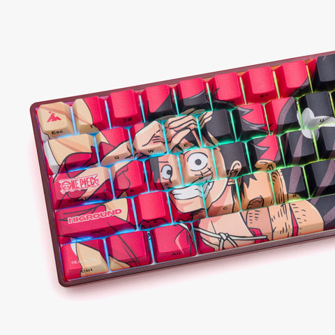 left side detail on One Piece x HG Base 65 Keyboard - Luffy