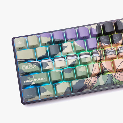 left detail on One Piece x HG 68 Keycaps Set - Zoro