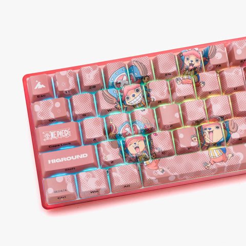 Left side of One Piece x HG Base 65 Keyboard - Chopper