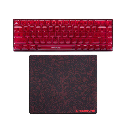Front Basecamp 65 CLEAR RUBY (Silent Glacier) + Hybrid Large Mousepad - LAVAROCK