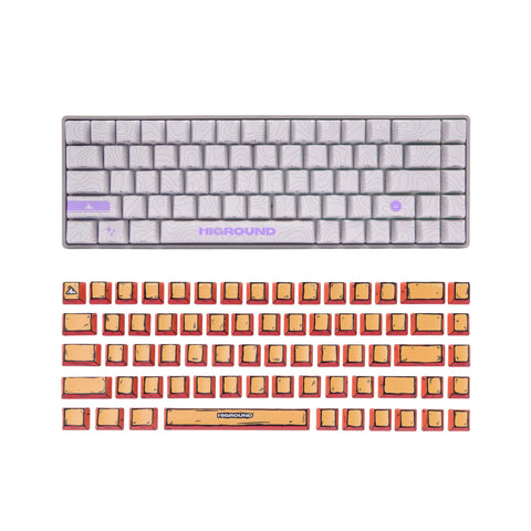 Front of Basecamp 65HE - RETROSUPER + CELSHADE 68 Keycaps - ORANGE
