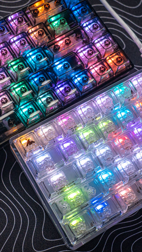 CLEAR OBSIDIAN AND CLEAR OPAL KEYBOARDS